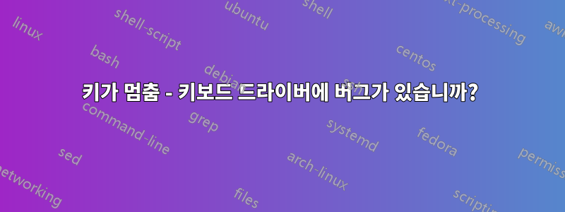 키가 멈춤 - 키보드 드라이버에 버그가 있습니까?