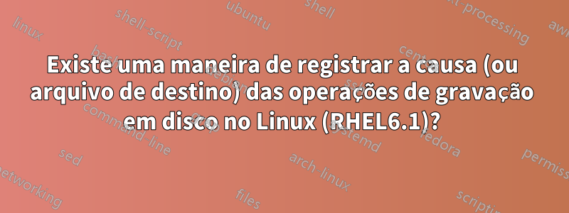 Existe uma maneira de registrar a causa (ou arquivo de destino) das operações de gravação em disco no Linux (RHEL6.1)?