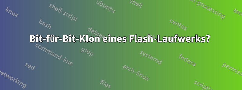 Bit-für-Bit-Klon eines Flash-Laufwerks?