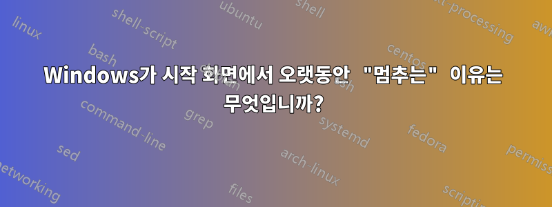 Windows가 시작 화면에서 오랫동안 "멈추는" 이유는 무엇입니까?