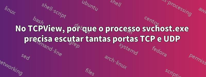 No TCPView, por que o processo svchost.exe precisa escutar tantas portas TCP e UDP