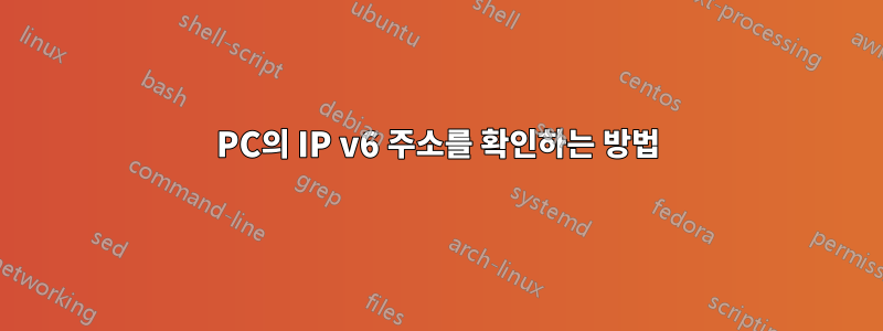 PC의 IP v6 주소를 확인하는 방법