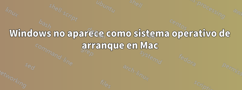 Windows no aparece como sistema operativo de arranque en Mac