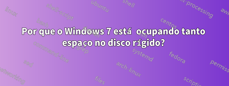 Por que o Windows 7 está ocupando tanto espaço no disco rígido?