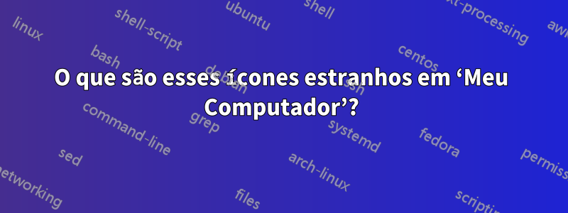 O que são esses ícones estranhos em ‘Meu Computador’?