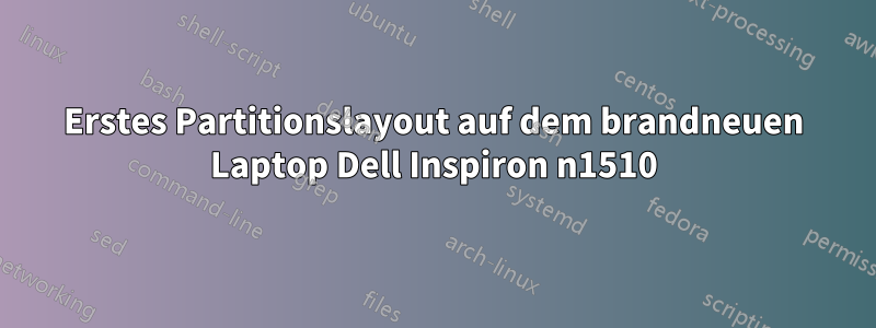 Erstes Partitionslayout auf dem brandneuen Laptop Dell Inspiron n1510