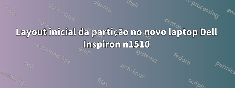 Layout inicial da partição no novo laptop Dell Inspiron n1510