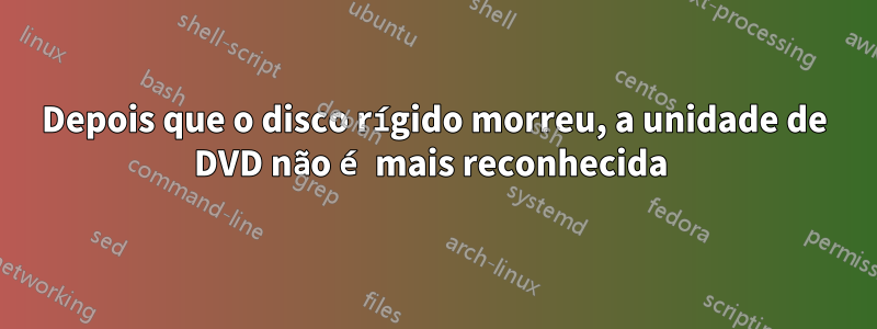 Depois que o disco rígido morreu, a unidade de DVD não é mais reconhecida 