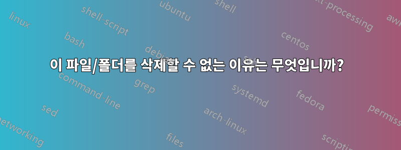 이 파일/폴더를 삭제할 수 없는 이유는 무엇입니까? 