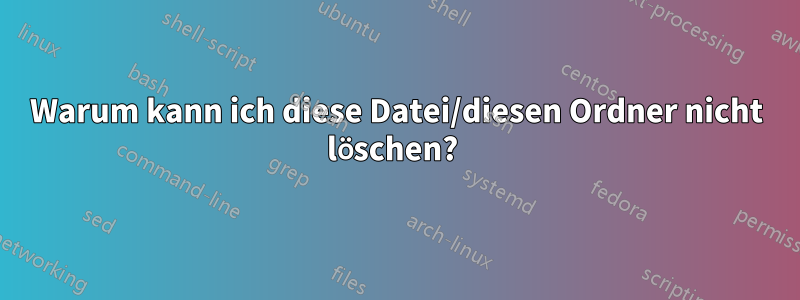 Warum kann ich diese Datei/diesen Ordner nicht löschen? 