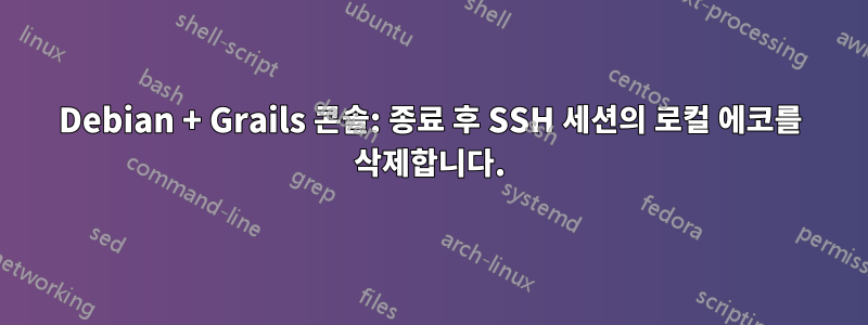 Debian + Grails 콘솔: 종료 후 SSH 세션의 로컬 에코를 삭제합니다.