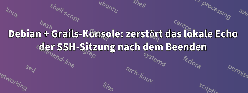 Debian + Grails-Konsole: zerstört das lokale Echo der SSH-Sitzung nach dem Beenden