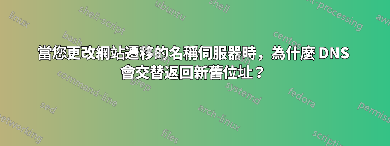 當您更改網站遷移的名稱伺服器時，為什麼 DNS 會交替返回新舊位址？