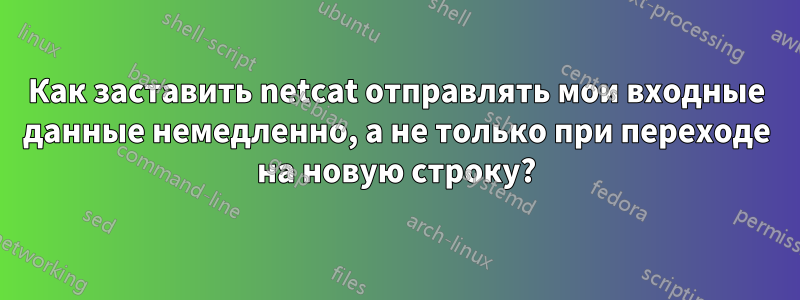 Как заставить netcat отправлять мои входные данные немедленно, а не только при переходе на новую строку?