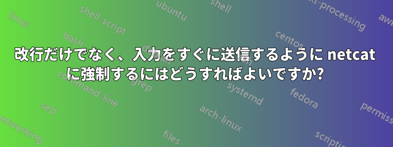 改行だけでなく、入力をすぐに送信するように netcat に強制するにはどうすればよいですか?