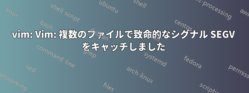 vim: Vim: 複数のファイルで致命的なシグナル SEGV をキャッチしました