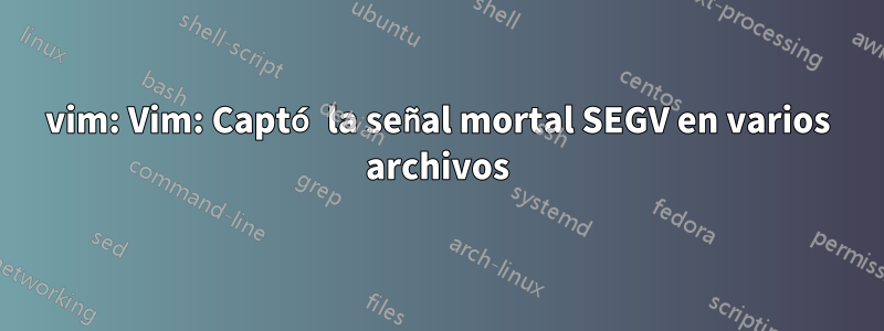 vim: Vim: Captó la señal mortal SEGV en varios archivos