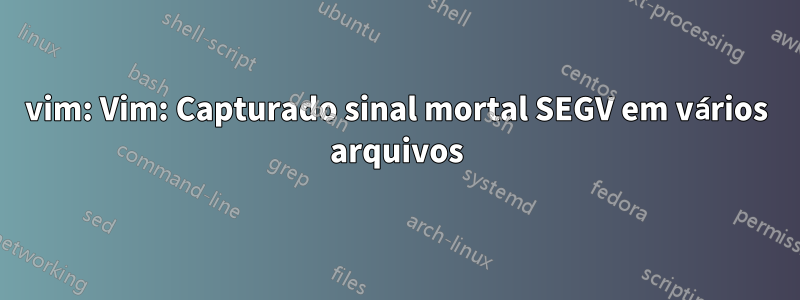 vim: Vim: Capturado sinal mortal SEGV em vários arquivos