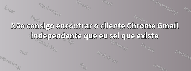 Não consigo encontrar o cliente Chrome Gmail independente que eu sei que existe