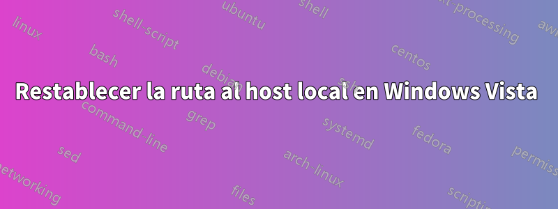 Restablecer la ruta al host local en Windows Vista