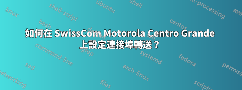 如何在 SwissCom Motorola Centro Grande 上設定連接埠轉送？