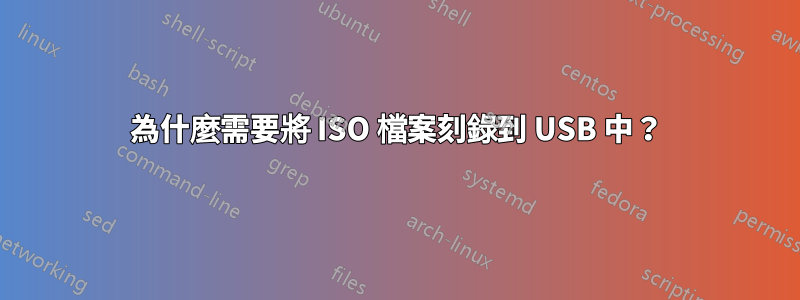 為什麼需要將 ISO 檔案刻錄到 USB 中？