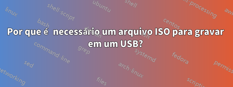 Por que é necessário um arquivo ISO para gravar em um USB?