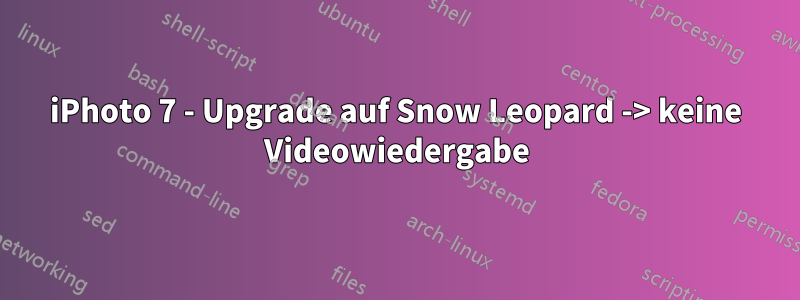 iPhoto 7 - Upgrade auf Snow Leopard -> keine Videowiedergabe