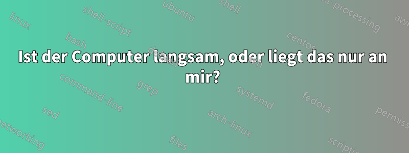 Ist der Computer langsam, oder liegt das nur an mir?