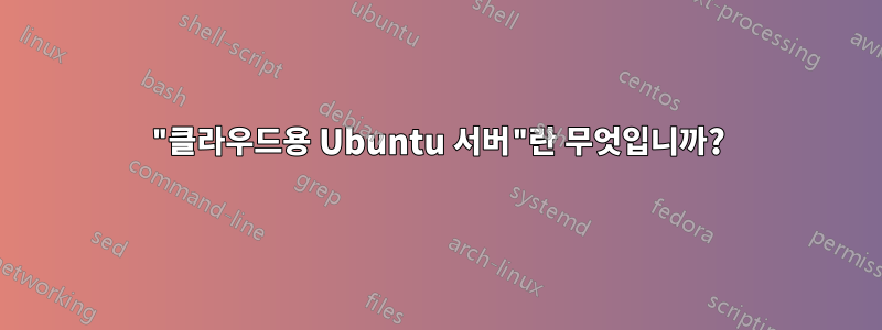 "클라우드용 Ubuntu 서버"란 무엇입니까?