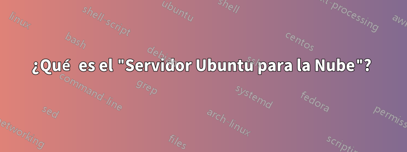 ¿Qué es el "Servidor Ubuntu para la Nube"?