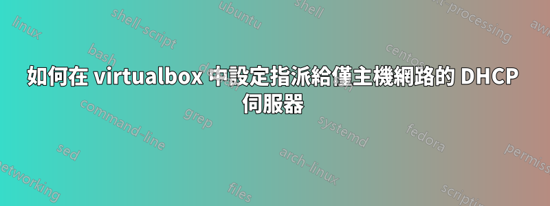 如何在 virtualbox 中設定指派給僅主機網路的 DHCP 伺服器