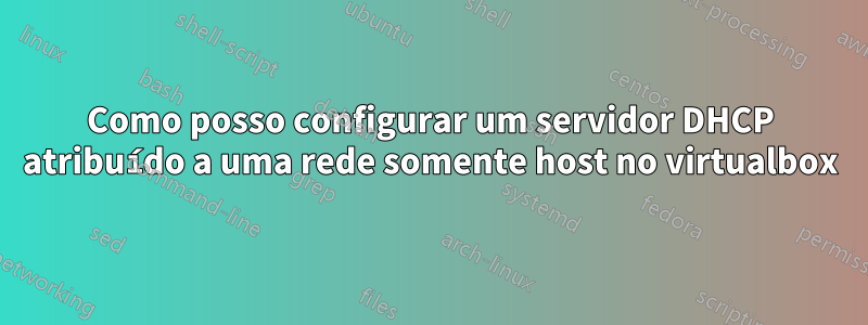 Como posso configurar um servidor DHCP atribuído a uma rede somente host no virtualbox