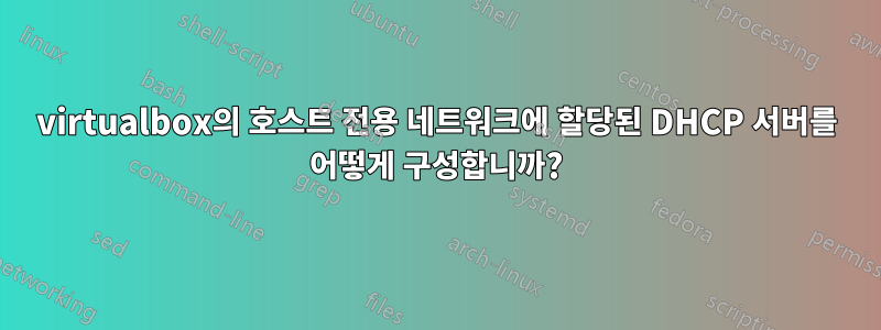 virtualbox의 호스트 전용 네트워크에 할당된 DHCP 서버를 어떻게 구성합니까?