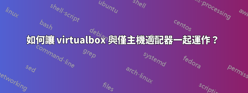 如何讓 virtualbox 與僅主機適配器一起運作？