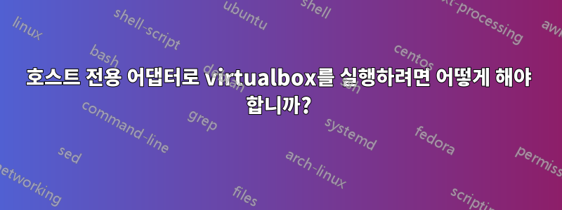 호스트 전용 어댑터로 virtualbox를 실행하려면 어떻게 해야 합니까?