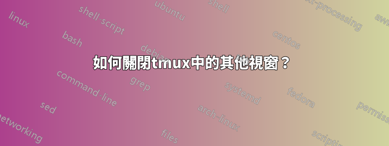 如何關閉tmux中的其他視窗？