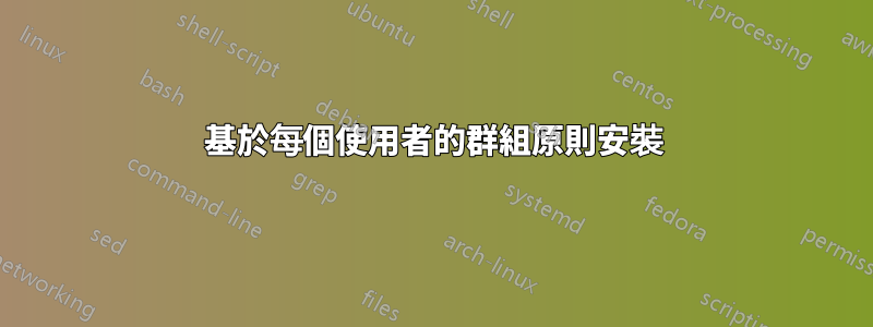 基於每個使用者的群組原則安裝