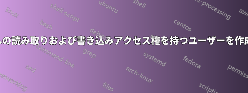 他のユーザーのホームディレクトリへの読み取りおよび書き込みアクセス権を持つユーザーを作成するにはどうすればよいでしょうか