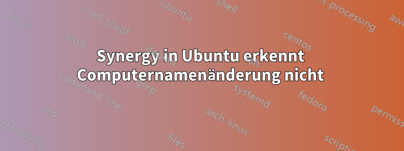 Synergy in Ubuntu erkennt Computernamenänderung nicht