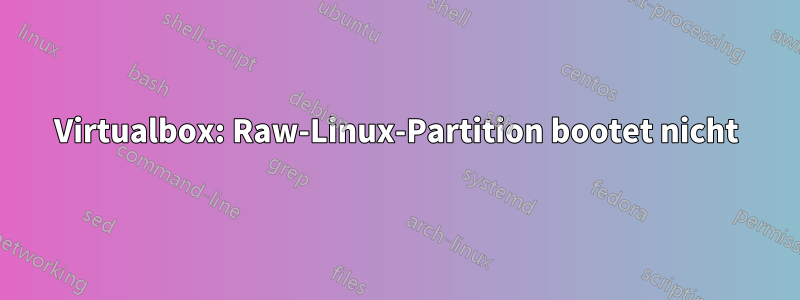 Virtualbox: Raw-Linux-Partition bootet nicht