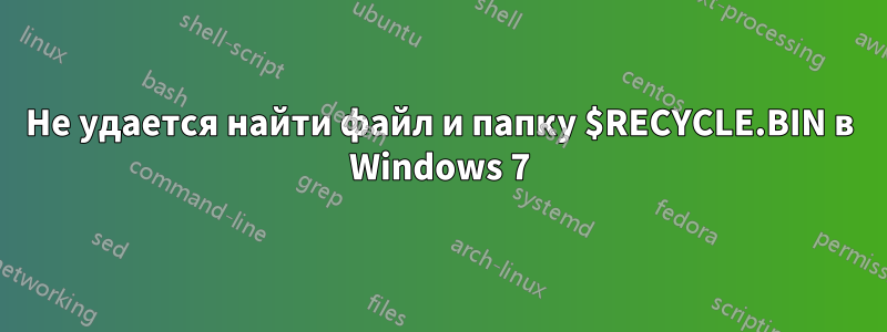 Не удается найти файл и папку $RECYCLE.BIN в Windows 7