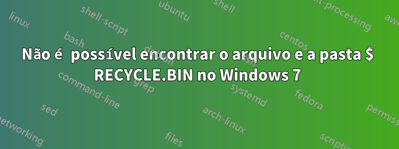 Não é possível encontrar o arquivo e a pasta $ RECYCLE.BIN no Windows 7