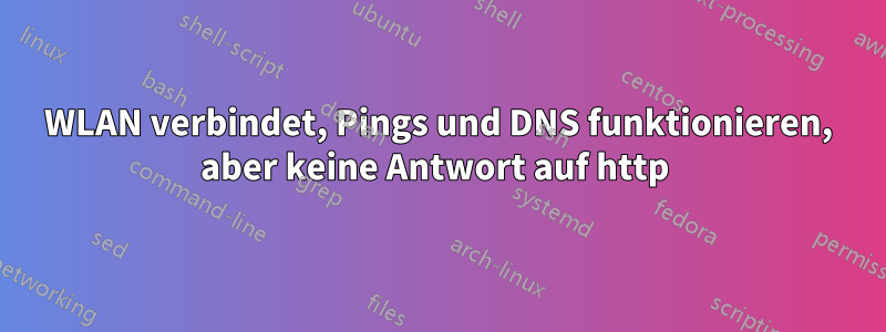 WLAN verbindet, Pings und DNS funktionieren, aber keine Antwort auf http 