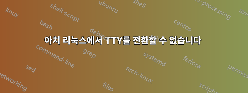 아치 리눅스에서 TTY를 전환할 수 없습니다