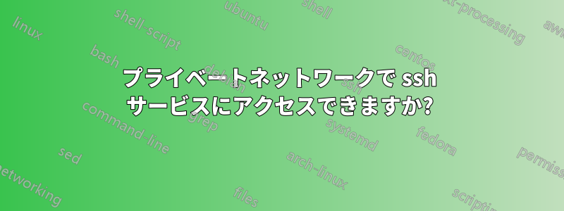 プライベートネットワークで ssh サービスにアクセスできますか?