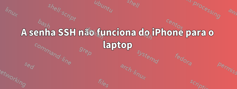 A senha SSH não funciona do iPhone para o laptop