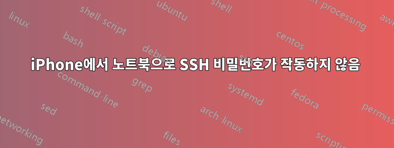 iPhone에서 노트북으로 SSH 비밀번호가 작동하지 않음