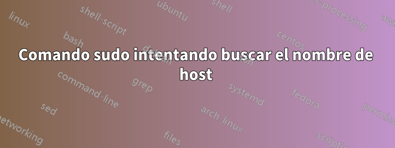 Comando sudo intentando buscar el nombre de host