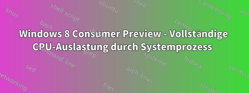 Windows 8 Consumer Preview - Vollständige CPU-Auslastung durch Systemprozess 